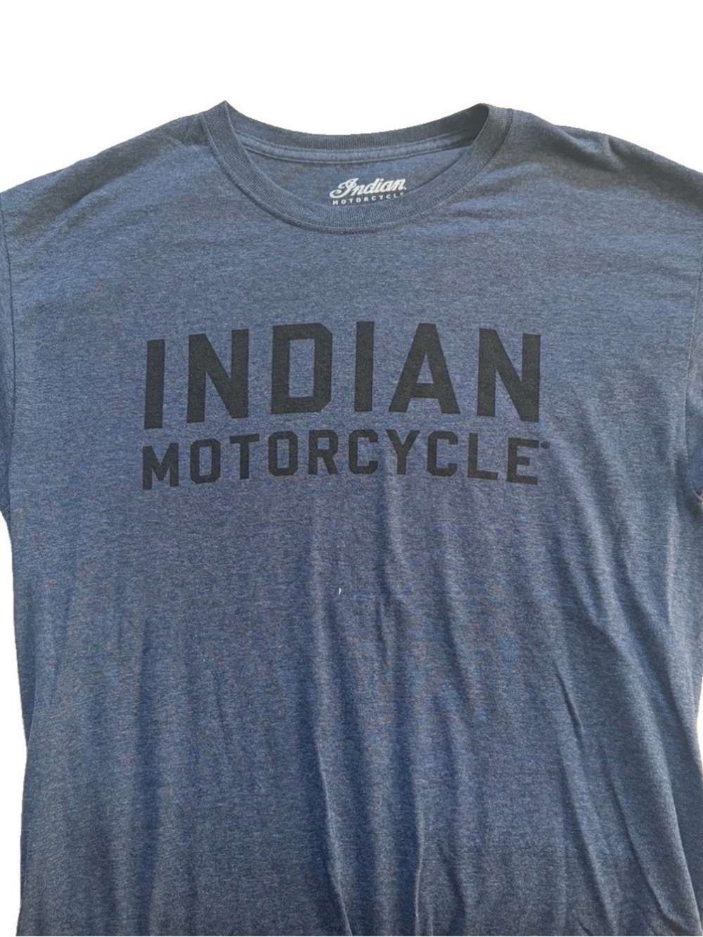 Indian Motorcycle Men's Heather Navy Logo Short Sleeve Tee